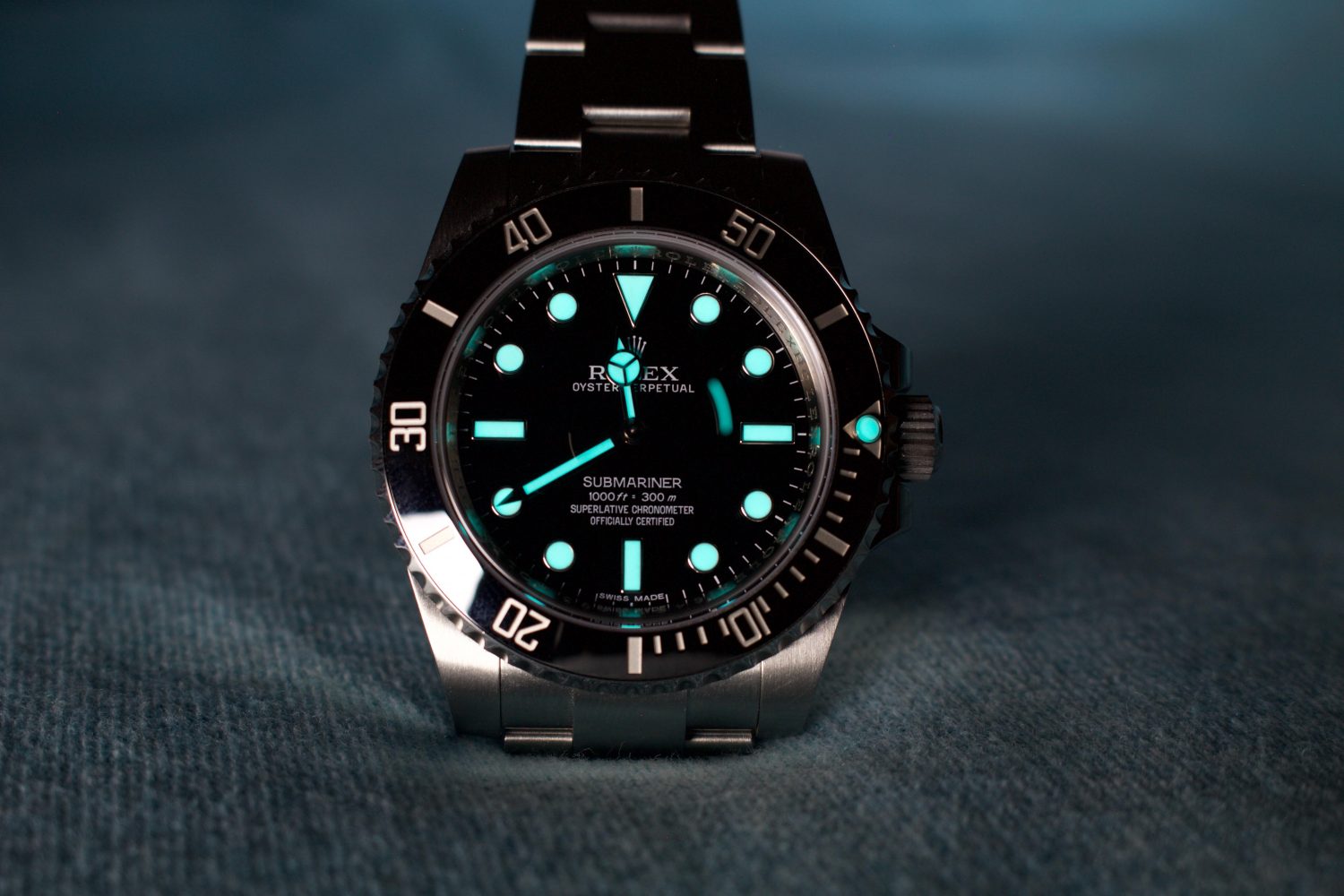 rolex submariner in the dark