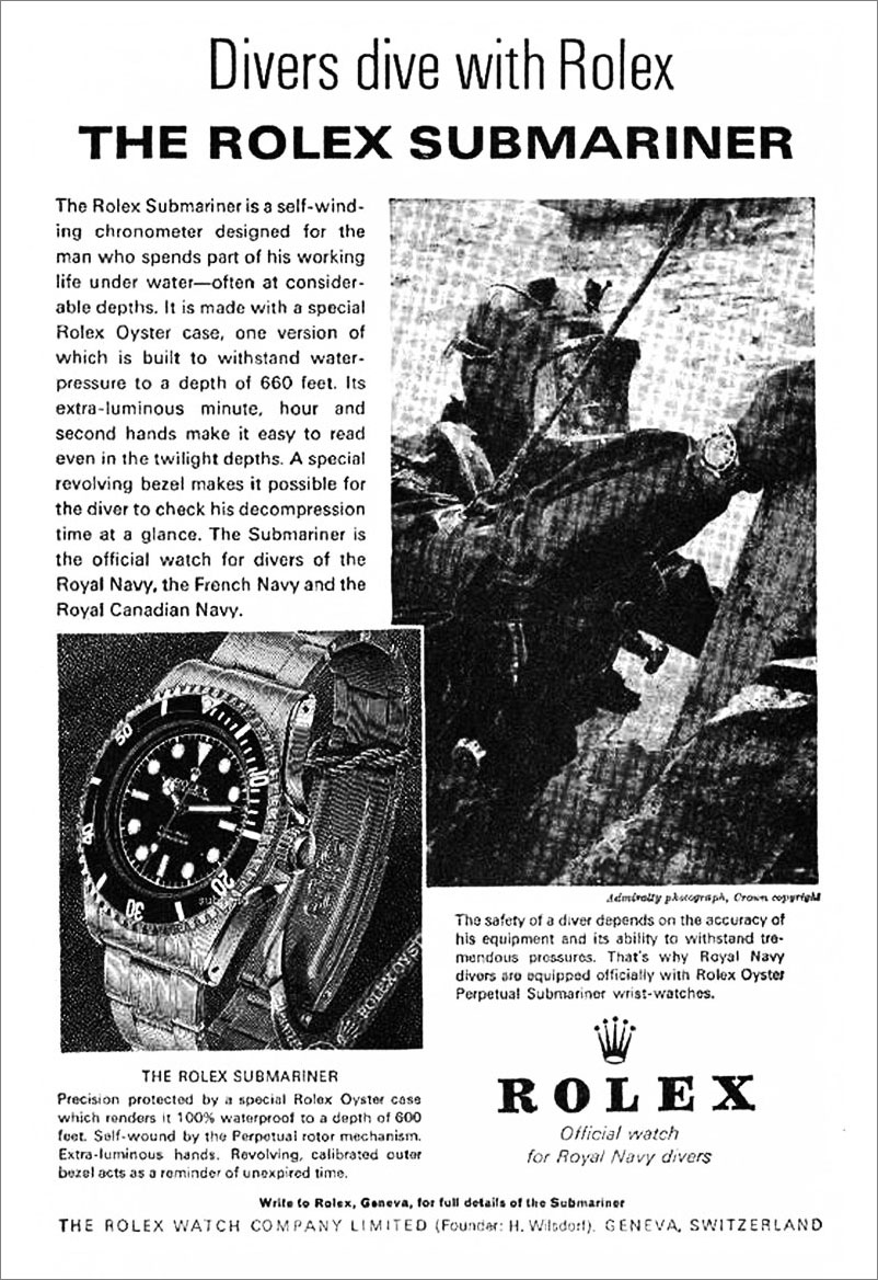 Vintage Rolex Submariner advertisement