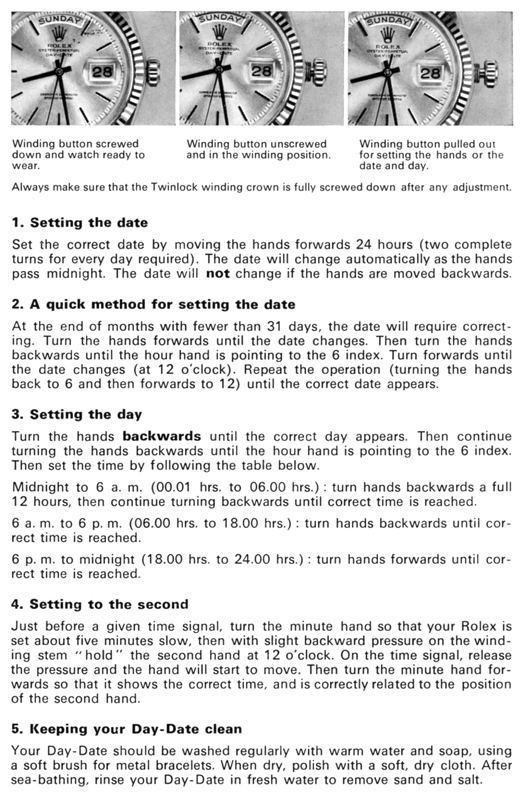 how to set rolex date