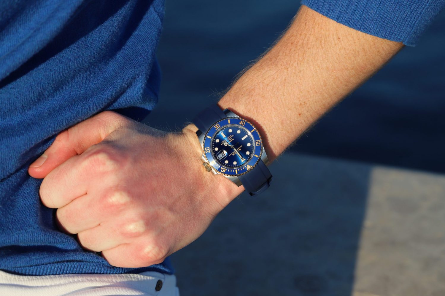 Submariner black rubber discount strap