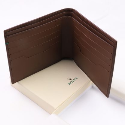 Brown Rolex Fold Wallet with 8 Card Slots + 2 Cash Slots for sale online