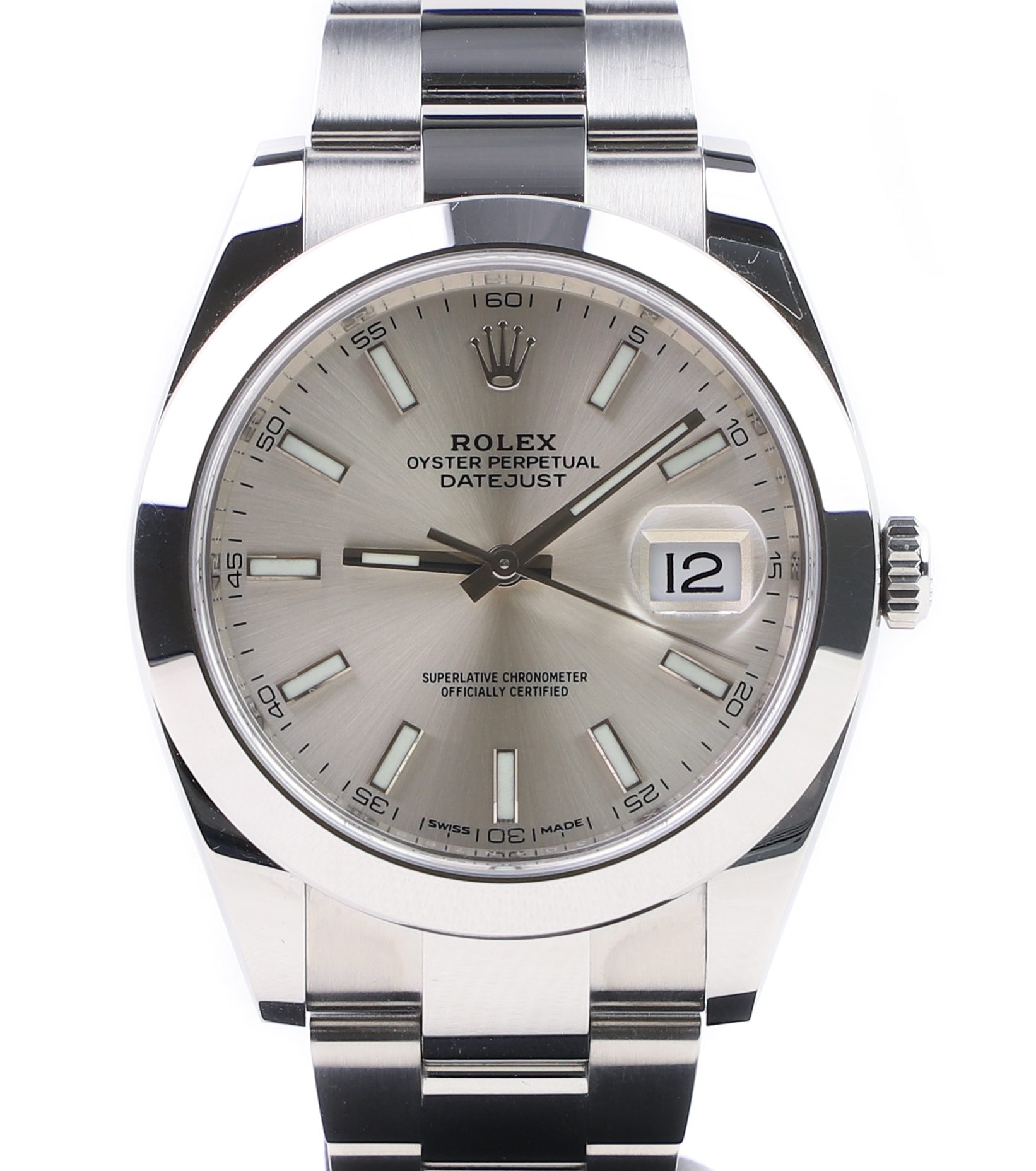 rolex silver dial datejust