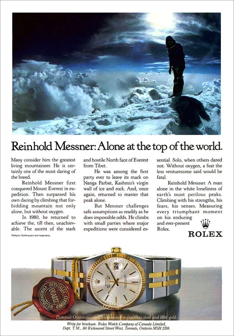 Rolex Oysterquartz advertisement