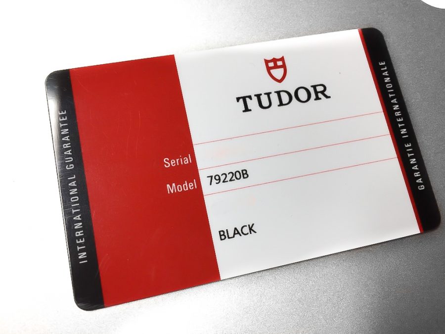 Tudor warranty card