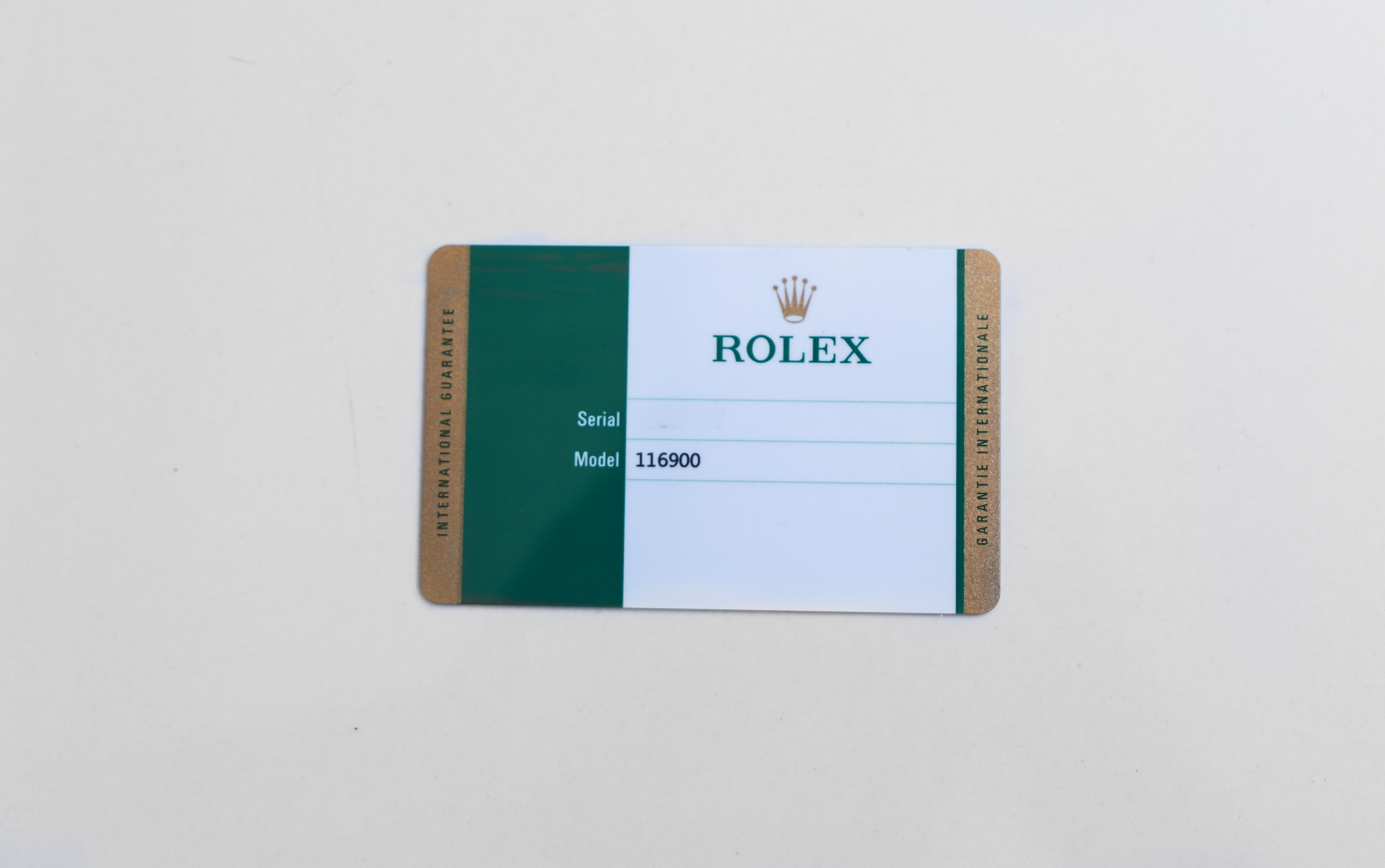 rolex serial number card