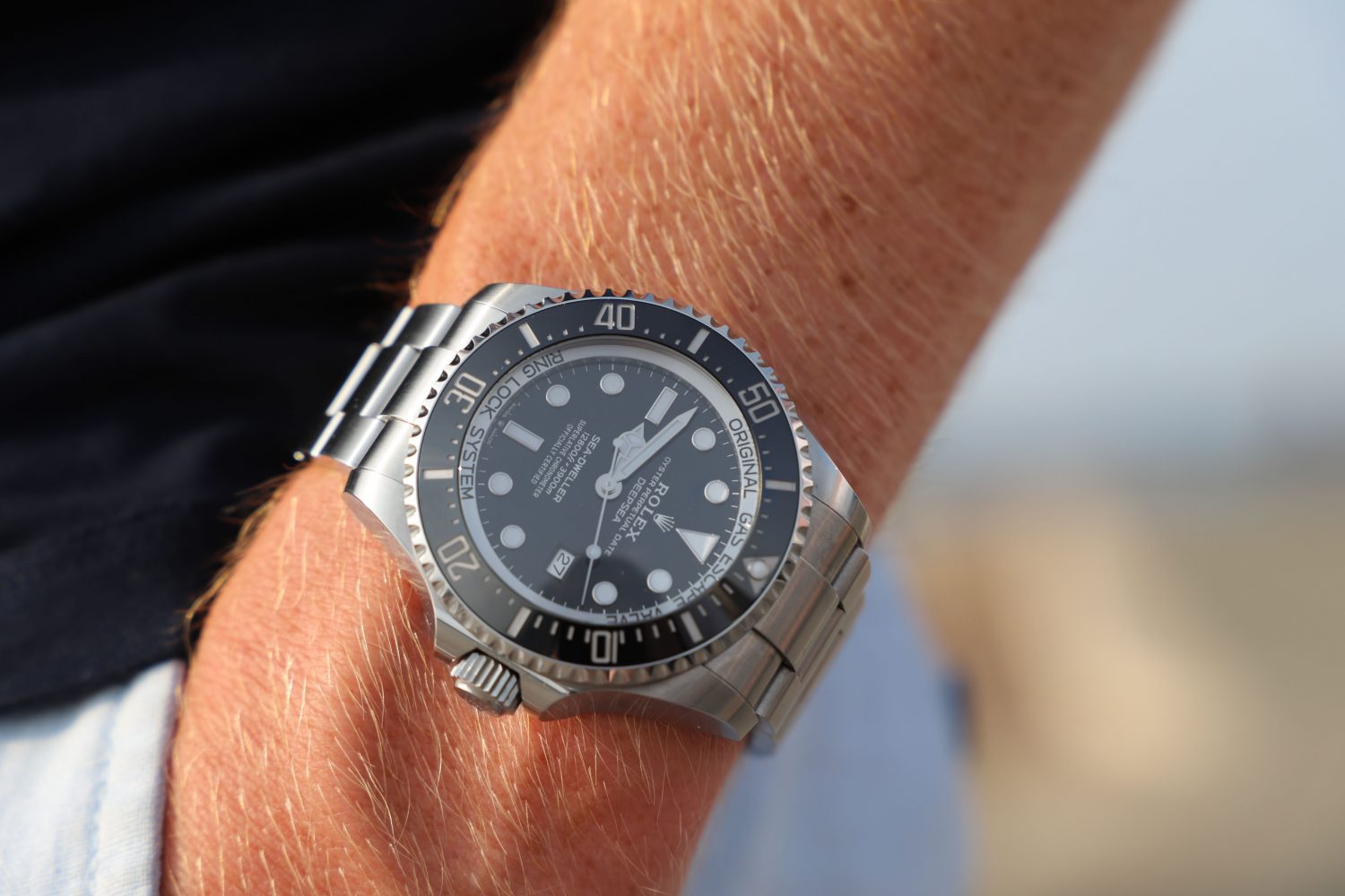 rolex submariner on small wrist