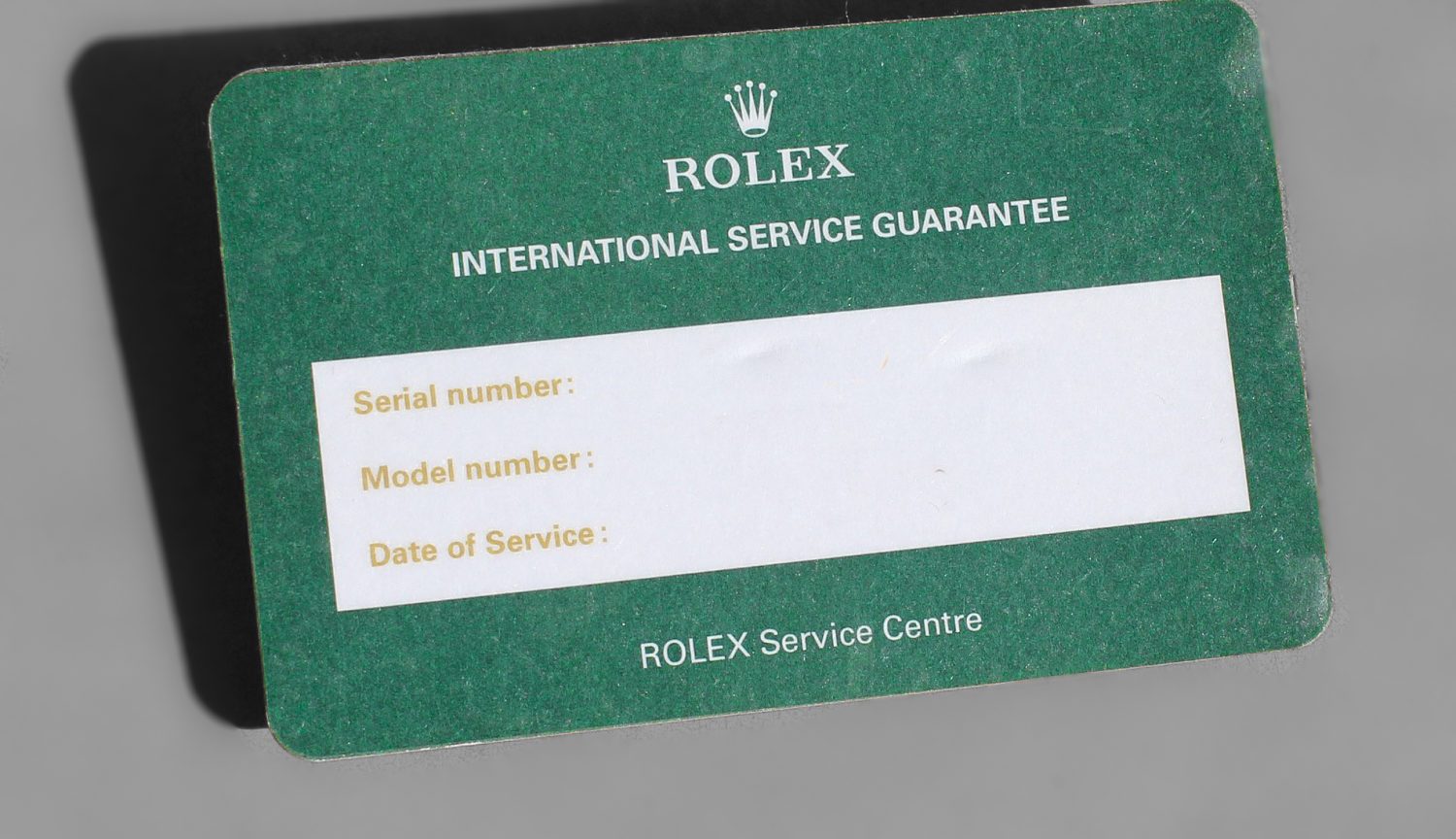 Rolex Service guarantee