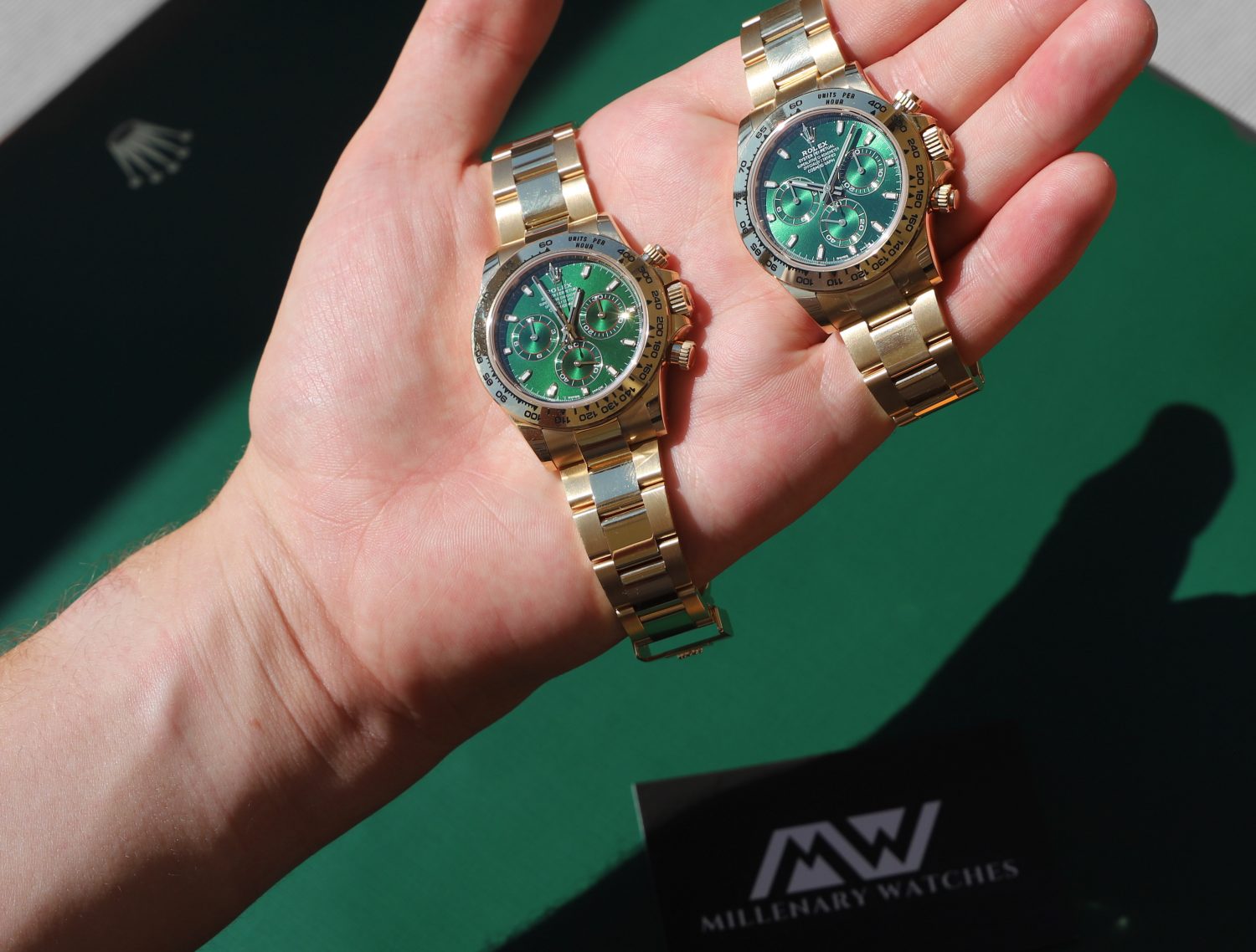 daytona gold green dial price