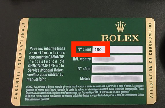 replacement rolex warranty card