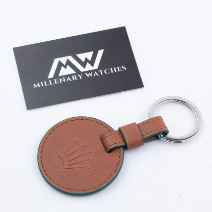 Original Rolex Crown Brown Leather Key Ring