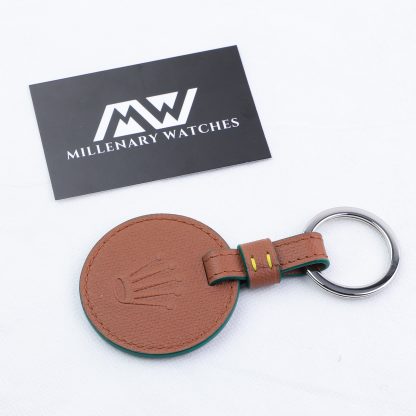 Original Rolex Crown Brown Leather Key Ring