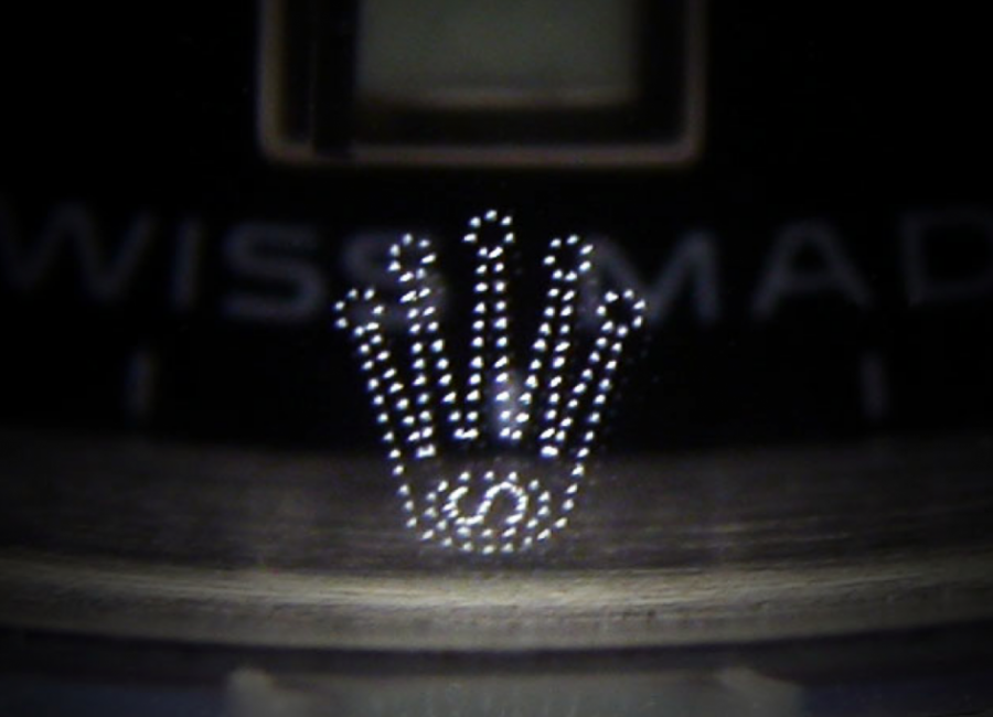 Rolex laser etched crown service crystal