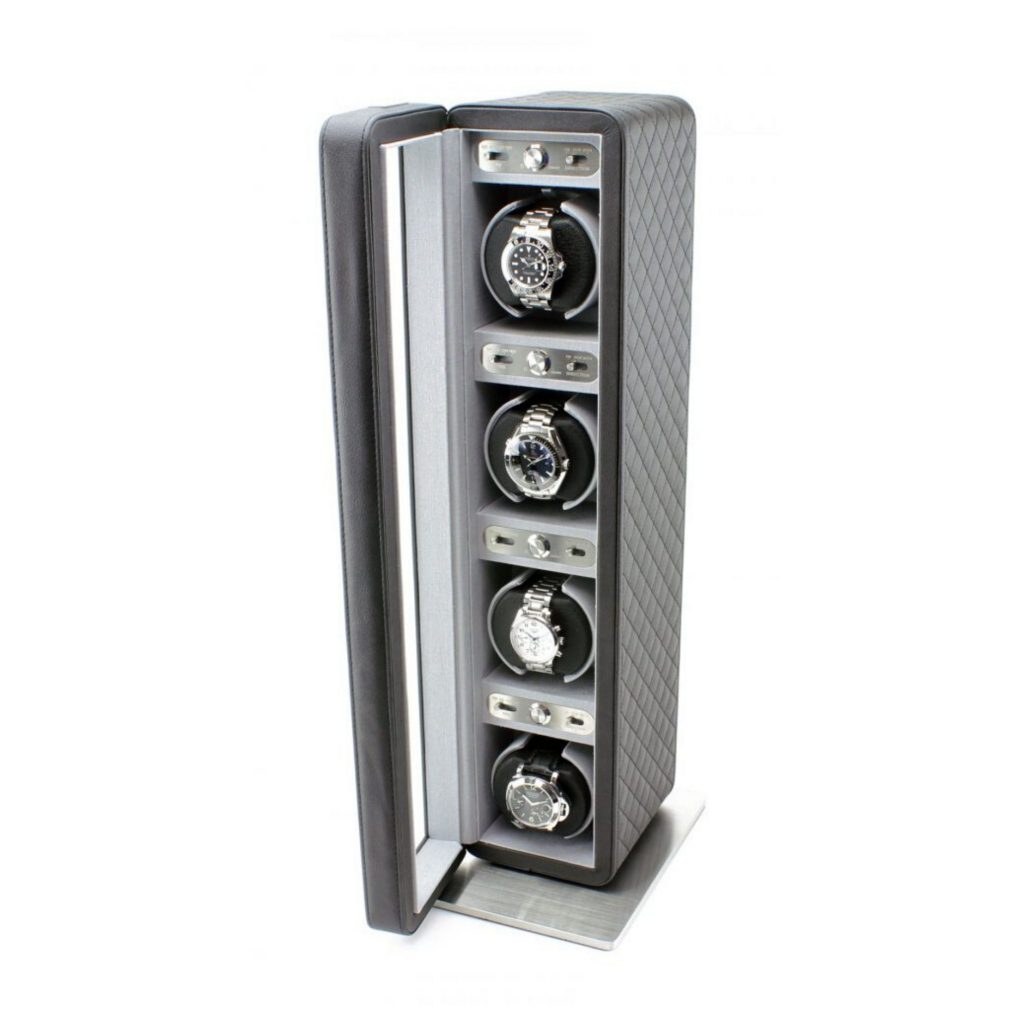 Heiden Monaco Quad Watch Winder in Black Leather Millenary Watches