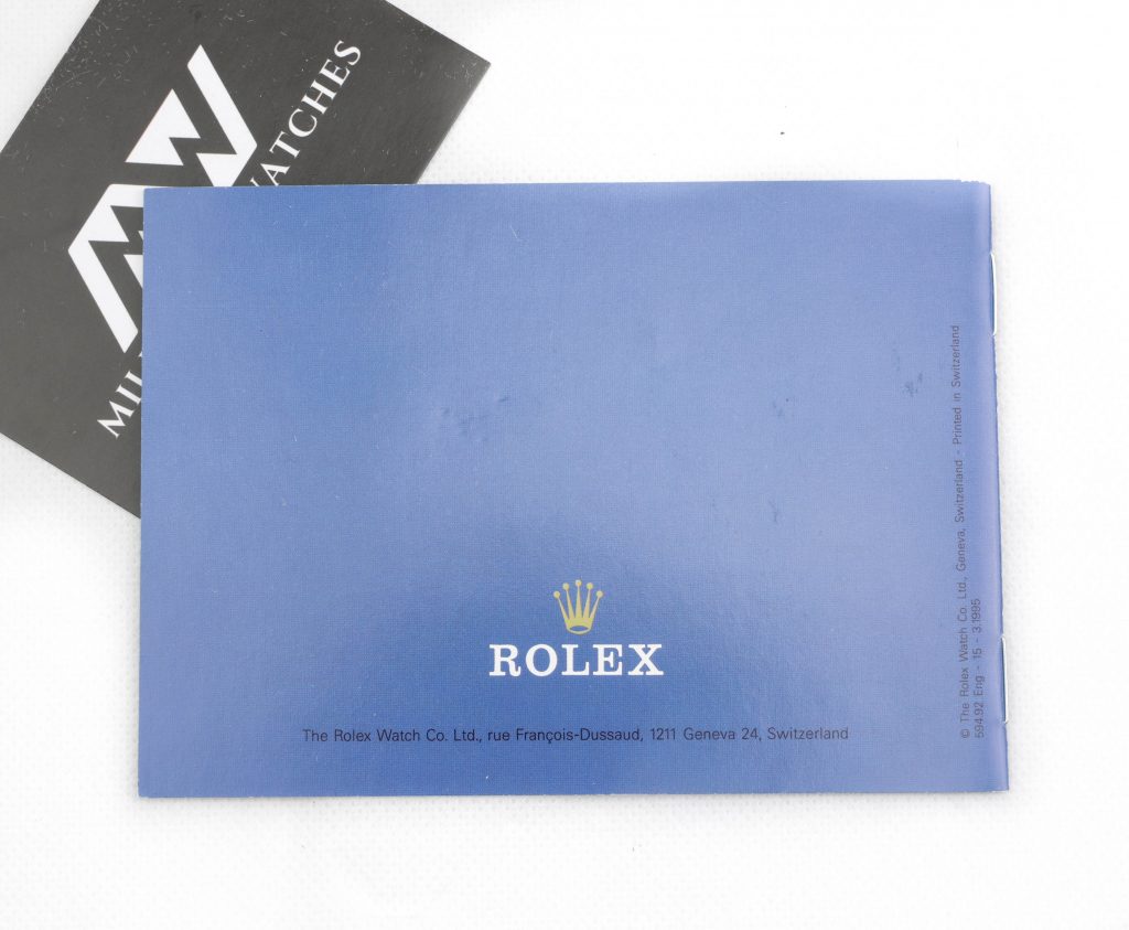 Vintage Rolex Submariner Booklet - Millenary Watches