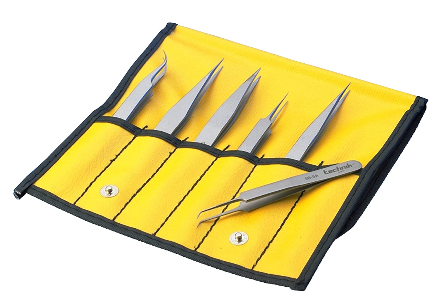 Aven 18475USA 6 Piece Technik Precision Tweezer Set, Stainless Steel