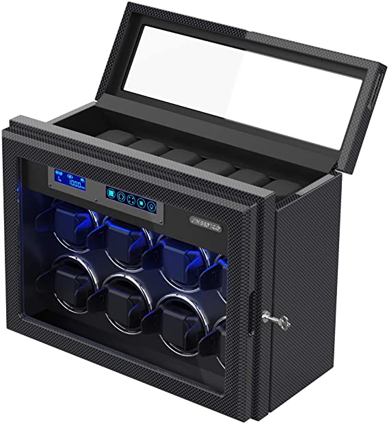 Watch Winder for Automatic Watches, Carbon Fibre Exterior