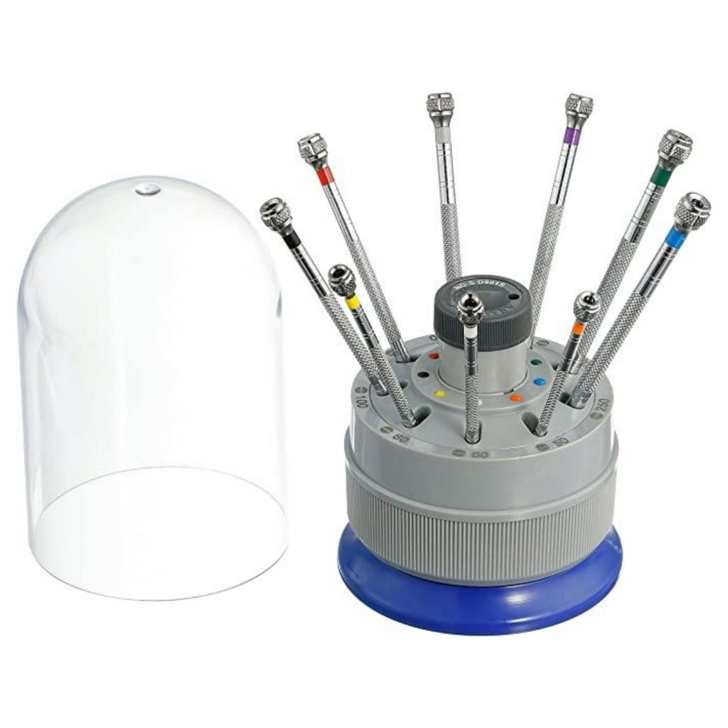 Optima 55608 Nine Swivel Head Screwdrivers and Stand Watch Repair Kit