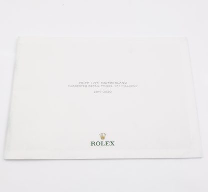 Rolex Price List Brochure Switzerland 2019-2020