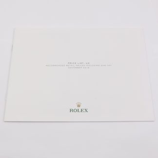 Rolex Price List UK 2018 Brochure