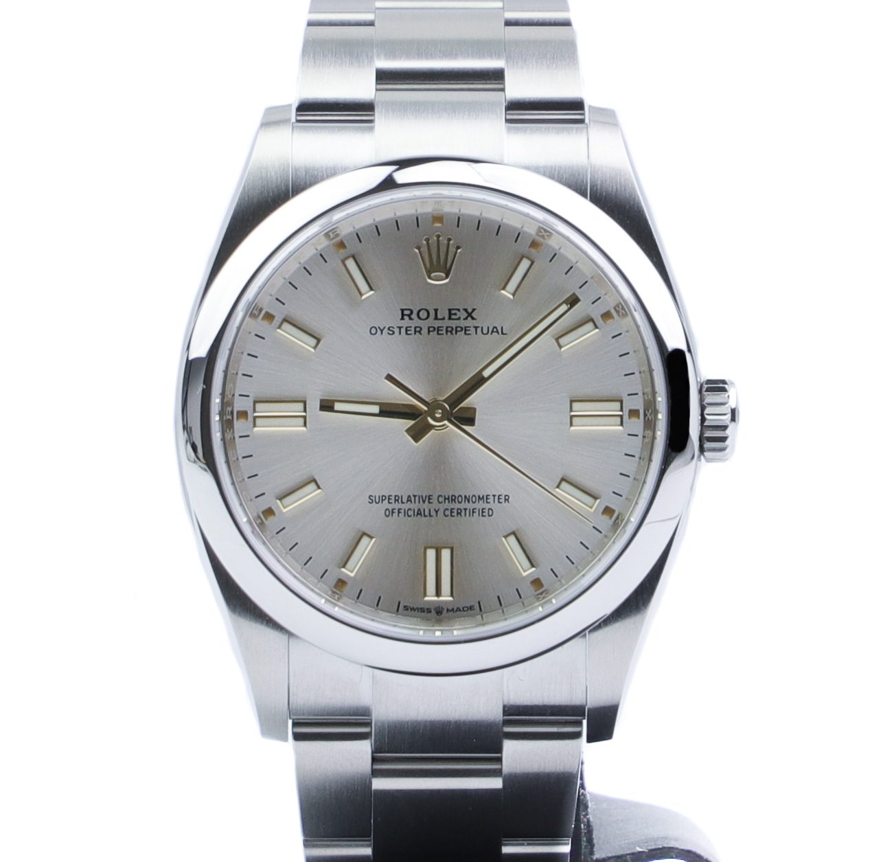 rolex oyster perpetual silver dial