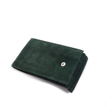 rolex green suede travel pouch