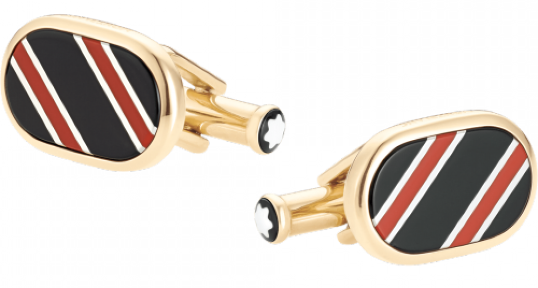 Montblanc Iconic Cufflinks, Stainless steel, Lacquer 118614