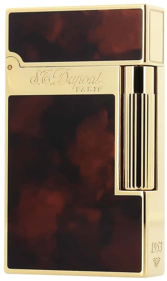 S.T. Dupont line 2 Lighter Double Flame Gold Dark Brown