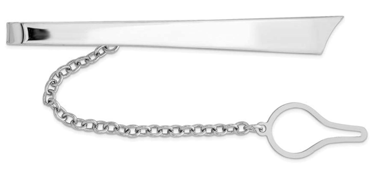 925 Sterling Silver Rhodium-plated Tie Bar