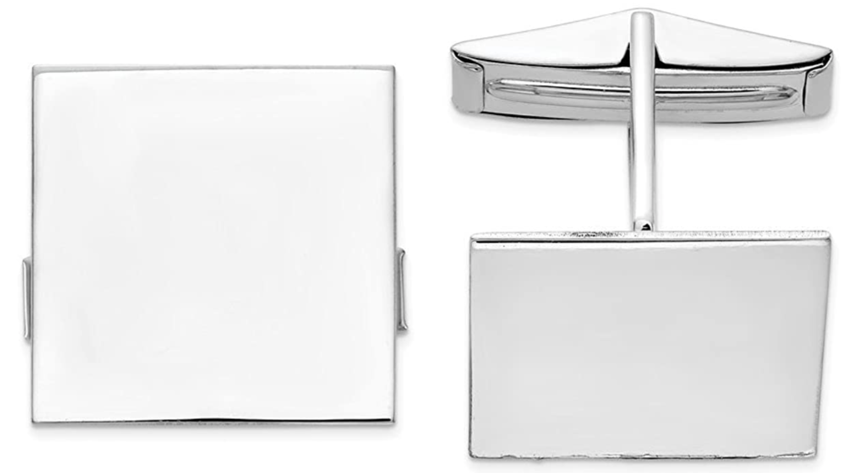 Solid 14K White Gold Men's Square Cufflinks