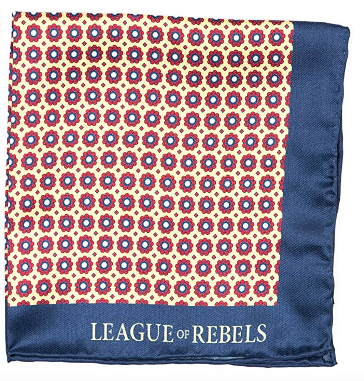 Yellow Florals Pocket Square Leage of Rebels