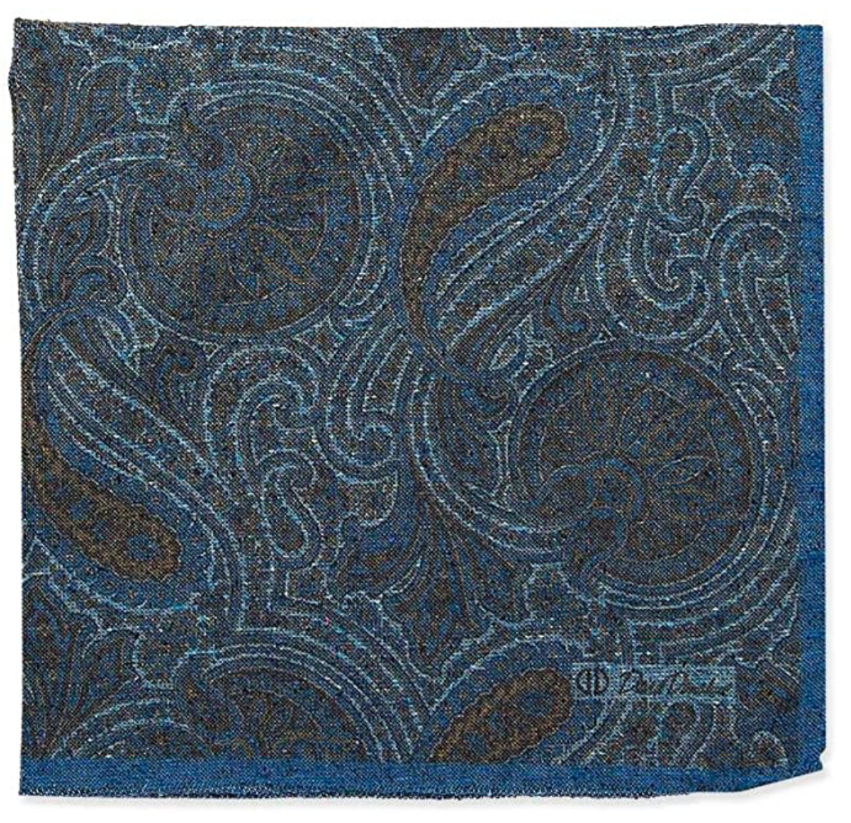 David Donahue Silk Double Sided Paisley Pocket Square