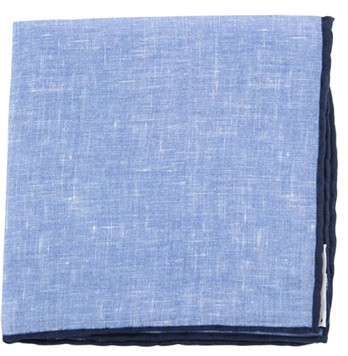 Fiori Di Lusso Blue Solid Linen Pocket Square