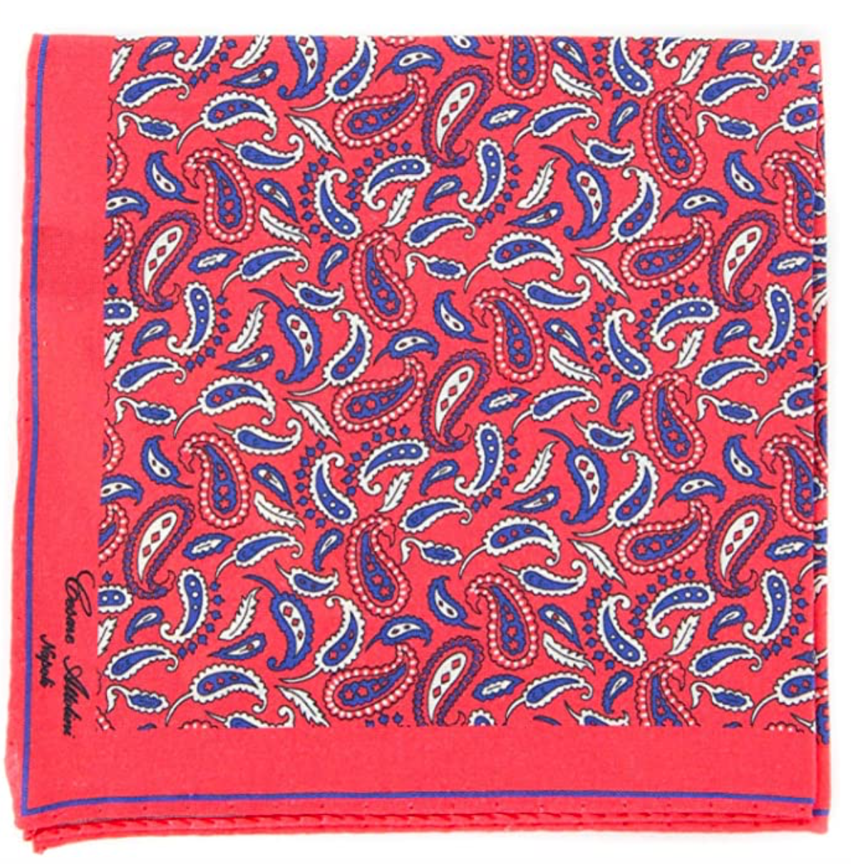 Cesare Attolini Red Fancy Pocket Square