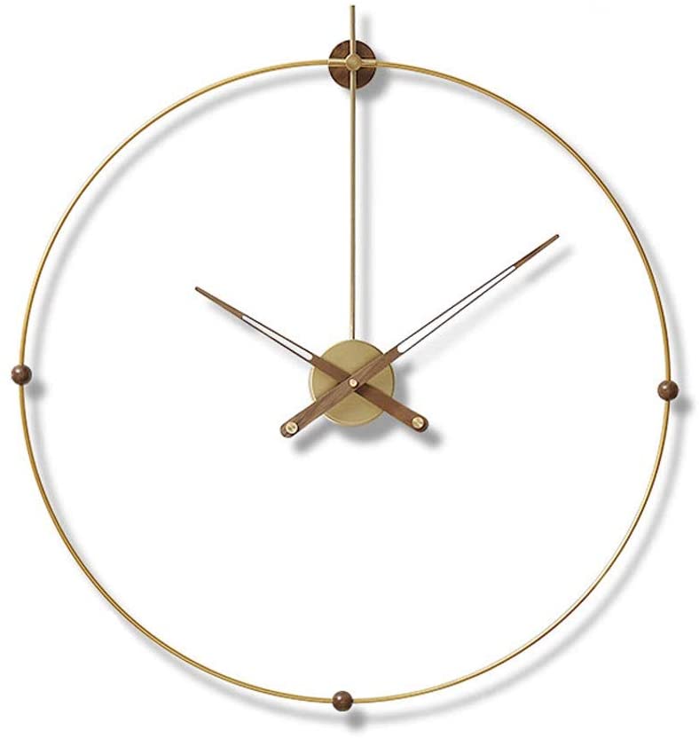 Wall Clock Modern Simple Mute Clock Living Room Decoration Clock Office Fashion Clock (Color : Gold, Size : 80cm)