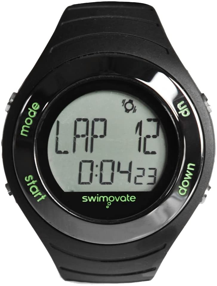 Swimovate Poolmate Live Lap Counter Swim Watch with Vibrating Alarm, Black