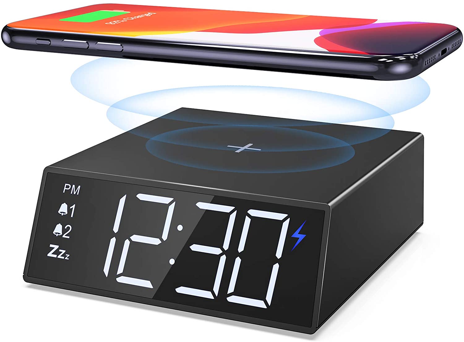 Digital Alarm Clock with Wireless Charging