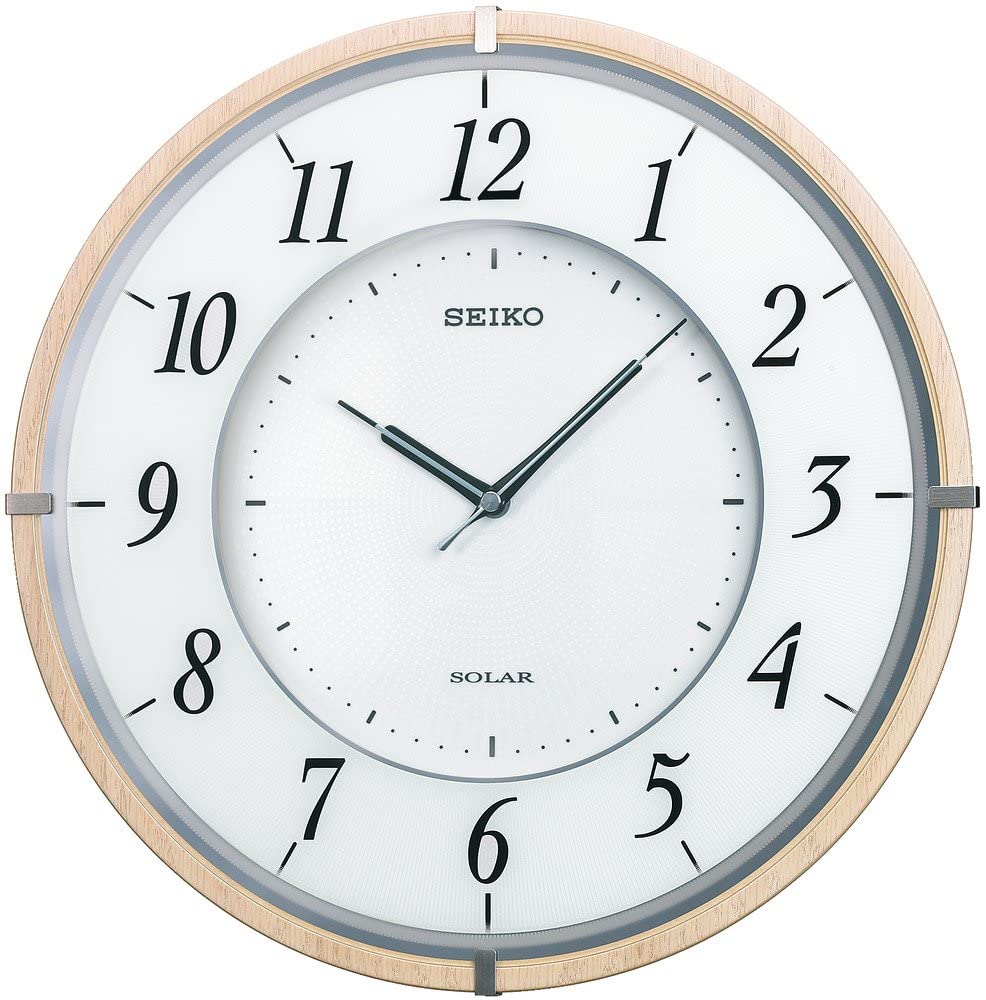 Seiko Clock Clock Radio Wall Clock Twin -Pas -Thin Solar Plus Wooden Frame Brown SF501B