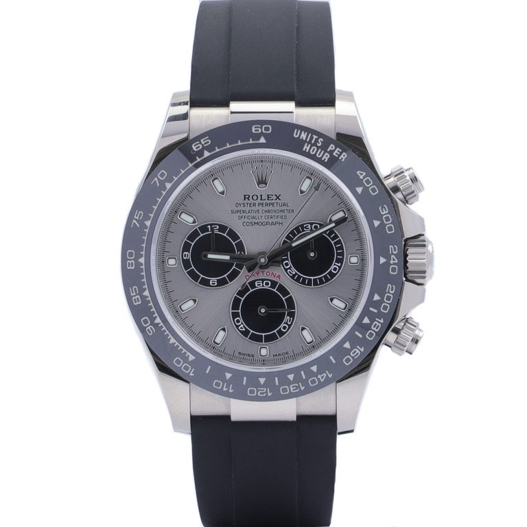 Rolex Cosmograph Daytona White Gold Oysterflex Grey Dial 116519LN ...