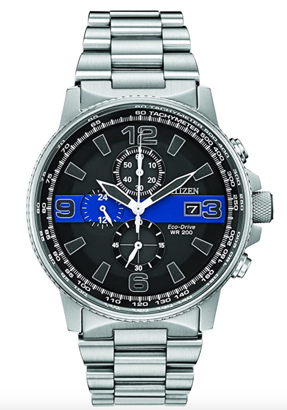 Citizen Men's Thin Blue Line Watch Chronograph 200M WR Eco Drive CA0291-59E Nigthhawk