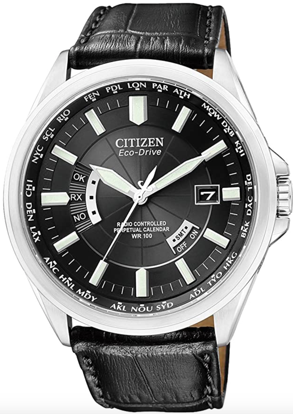 Citizen Mens Watch Elegant Evolution 5 World Timer Eco-Drive Radio Watch CB0010-02E