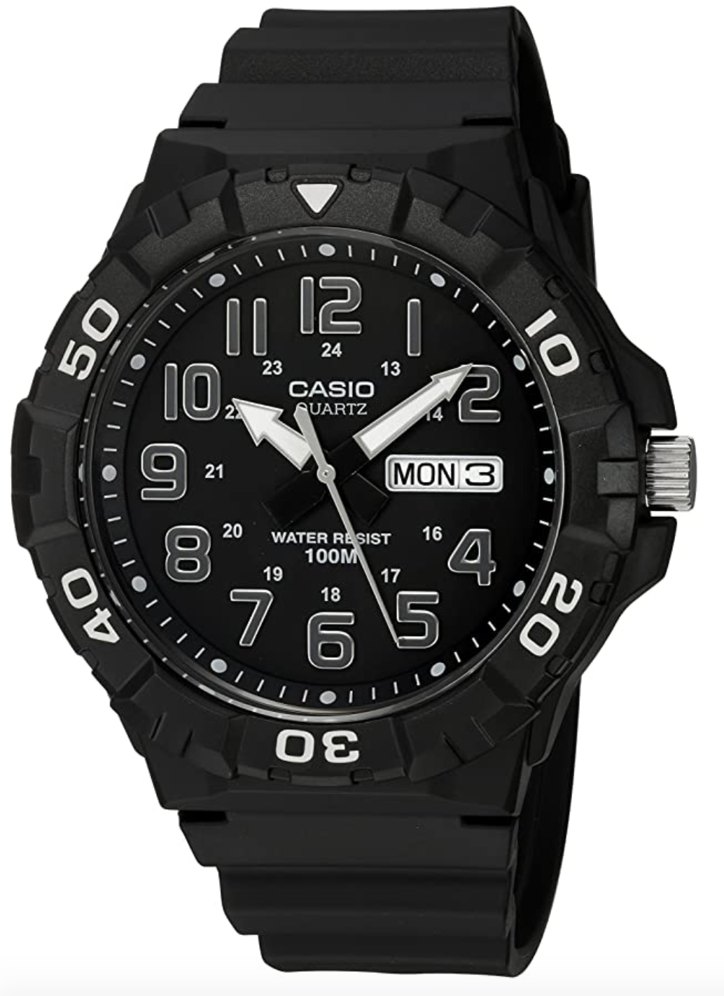 Casio Men's Classic Quartz Watch with Resin Strap, Black, 20 (Model: MRW-210H-1AVCF)