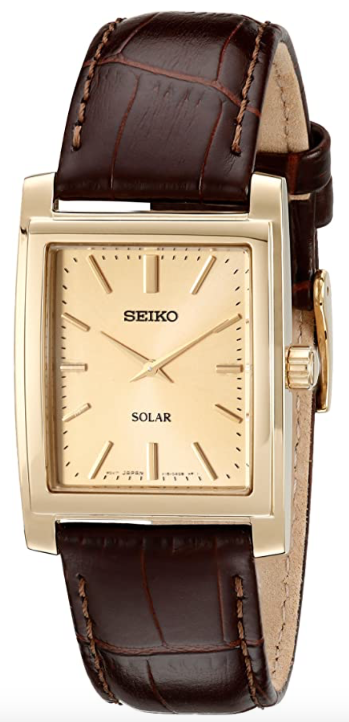 Seiko SUP896 Gold-Tone Solar-Power Dress Watch