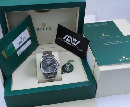 Rolex Oyster Perpetual 114300 Rhodium Dial Full Set NOS 2020