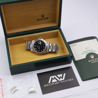 Rolex Explorer II 16570 "Swiss Only" 1999 Box & Certificate Black Dial