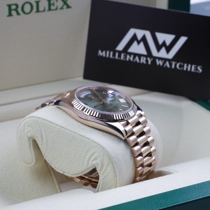 Rolex Day-Date Rose Gold 40mm 60th Anniversary Green Dial New 2021