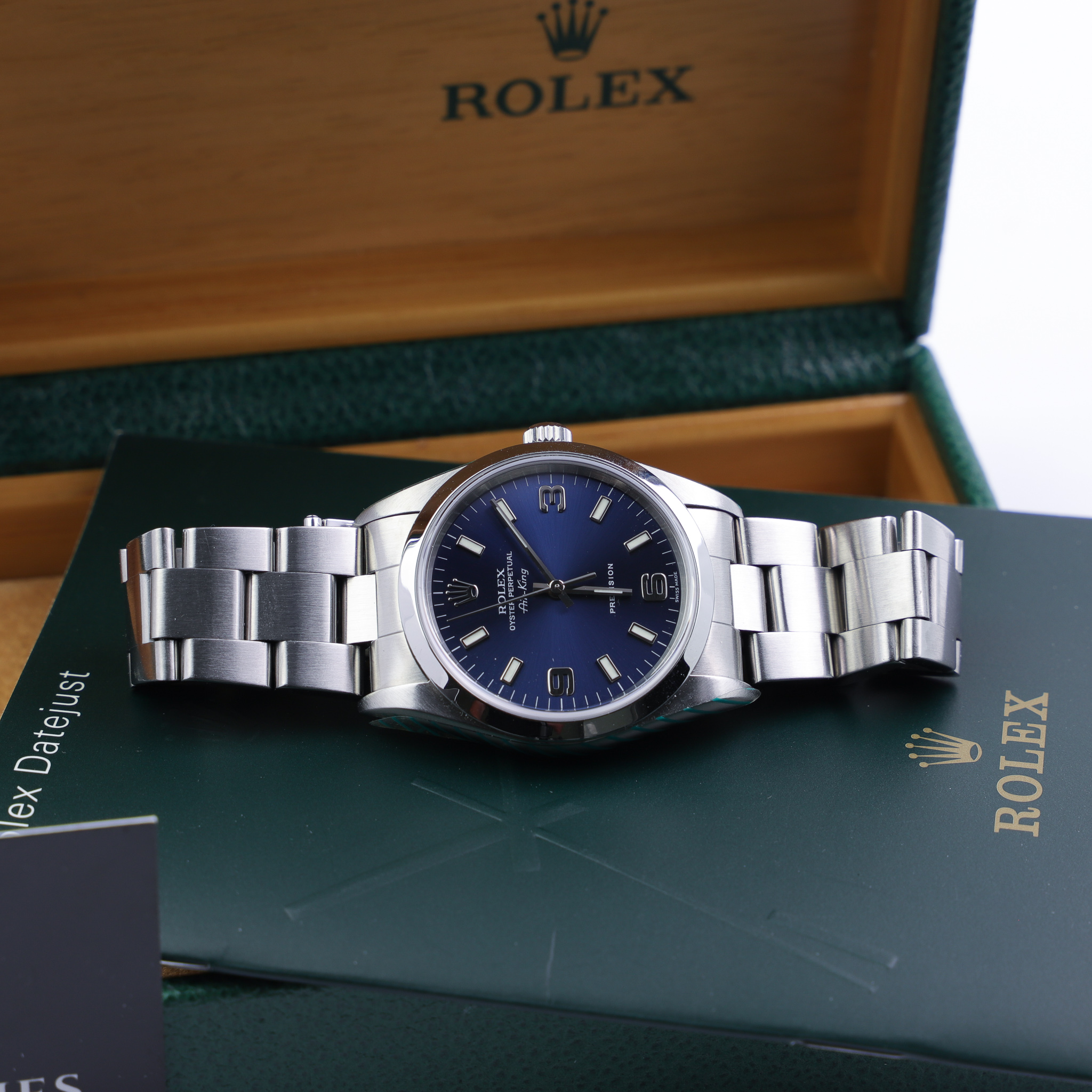 Rolex Air-King 14000M Blue Dial Fullset P-Serial