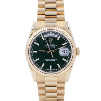 Rolex Day-Date 36 President Green Dial 118238 Box & Papers 2006
