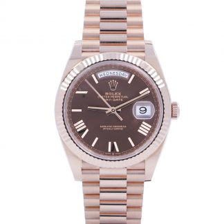 Rolex Day Date 40 Rose Gold 228235 Brown Chocolate Dial Unworn 2021