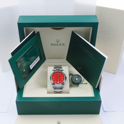 Rolex Oyster Perpetual 36 126000 Coral Red Dial Fullset 2021