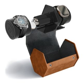 2 Slot Watch Roll Protective Travel Case Premium Watch Organizer